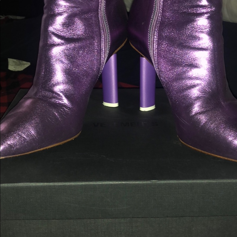 Vetements lavender shimmer booties